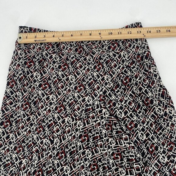 Covington 100% Silk Size 8 Geometric Print Asymmetric pencil Skirt - Picture 6 of 7